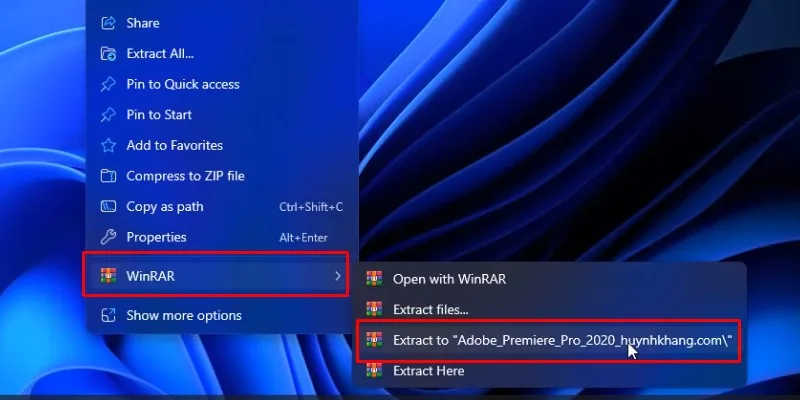 Adobe Premiere 2020 Hướng Dẫn Tải Và Cài Đặt 11 Giải nén phần mềm như hình