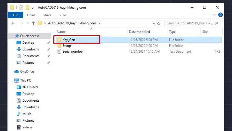 Vào thư mục Key_Gen