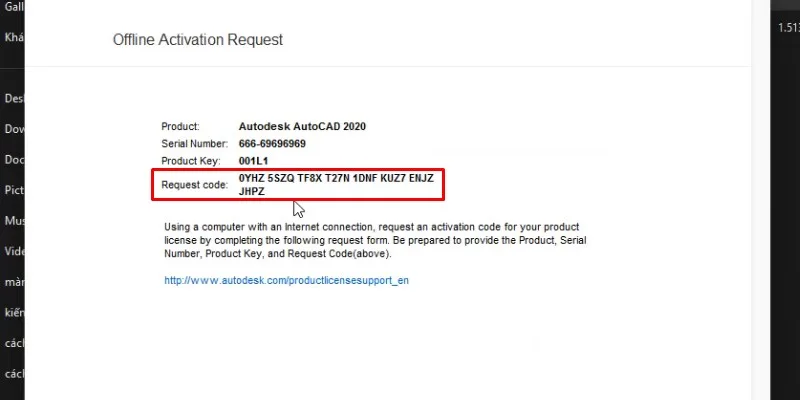 Coppy mã code của Request code