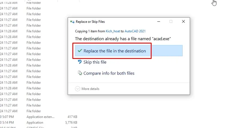 Tải Autocad 2021: Làm Theo Video Là Thành Công 22 Bấm Replace thr file.....