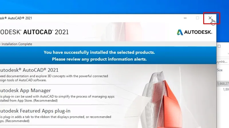 Tải Autocad 2021: Làm Theo Video Là Thành Công 17 Bấm X tắt