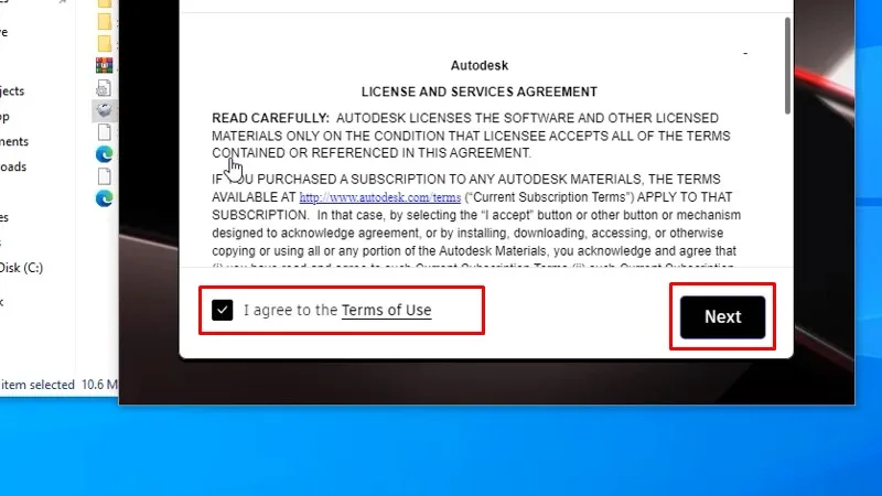 AutoCad 2024 tích hợp tính năng máy học (machine learning) 12 Tích vào I agree to the... như hình và bấm Next