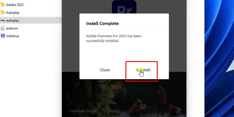 Premiere Pro 2023 Tải và Hướng Dẫn Cài Đặt 15 bấm launch