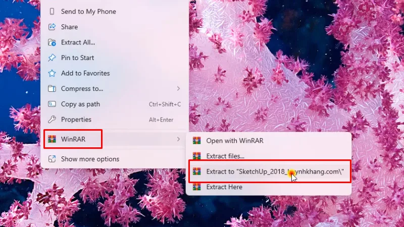 Giải nén phần mềm Sketchup 2018