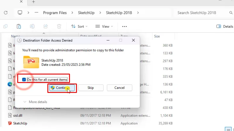 Tích như hình và bấm Continue