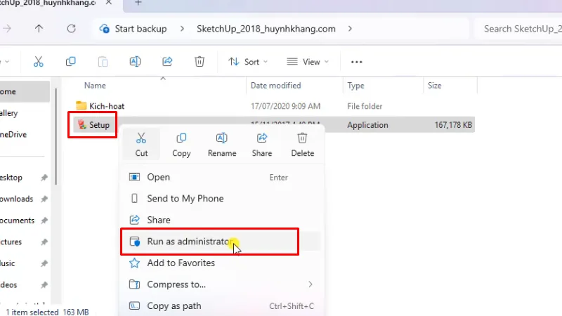 Chạy file Setup bằng quyền Admin