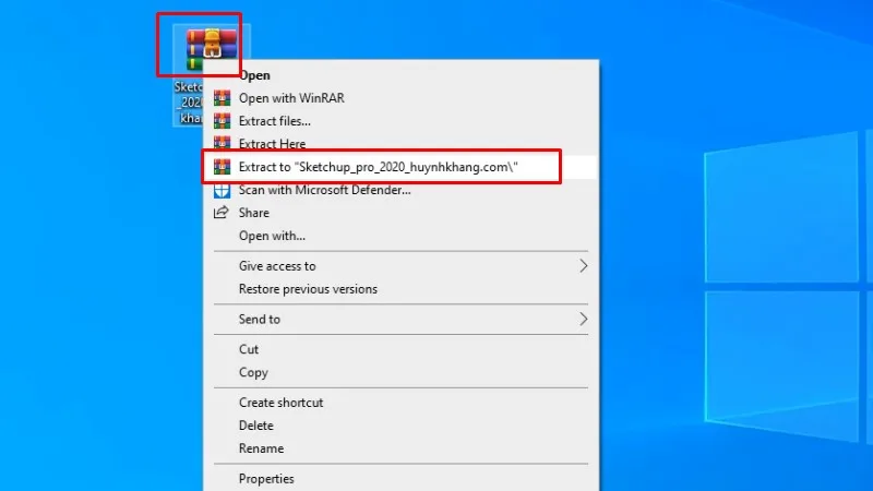 Giải nén phần mềm Sketchup 2020